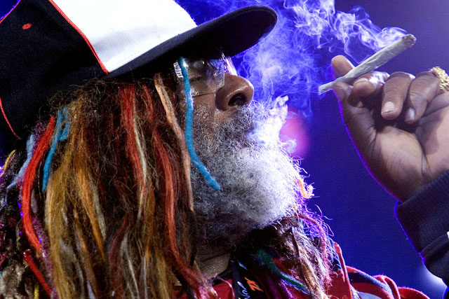 George Clinton smoking a joint